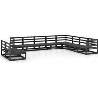 Garden Lounge Set Outdoor Lounge Set Sofa Patio 10 Piece Solid Pinewood vidaXL