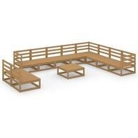 Garden Lounge Set Outdoor Lounge Set Sofa Patio 11 Piece Solid Pinewood vidaXL