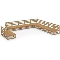Garden Lounge Set Outdoor Lounge Set Sofa Patio 11 Piece Solid Pinewood vidaXL
