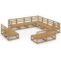 Garden Lounge Set Outdoor Lounge Set Sofa Patio 11 Piece Solid Pinewood vidaXL