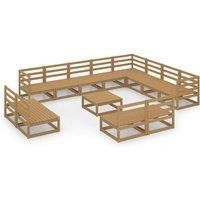 Garden Lounge Set Outdoor Furniture Set Sofa Set 13 Piece Wood Pine vidaXL
