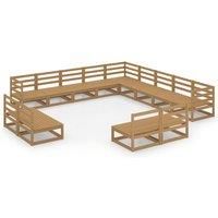 Garden Lounge Set Outdoor Furniture Set Sofa Set 13 Piece Wood Pine vidaXL