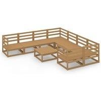 Garden Lounge Set Outdoor Lounge Set Sofa Patio 9 Piece Solid Pinewood vidaXL