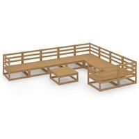 Garden Lounge Set Outdoor Lounge Set Sofa Patio 10 Piece Solid Pinewood vidaXL