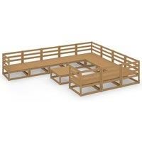 Garden Lounge Set Outdoor Sofa 11 Piece with Cushions Solid Wood Pine vidaXL