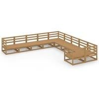 10 Piece Garden Lounge Set Solid Pinewood vidaXL