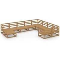 10 Piece Garden Lounge Set Solid Pinewood vidaXL