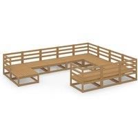 11 Piece Garden Lounge Set Solid Pinewood vidaXL