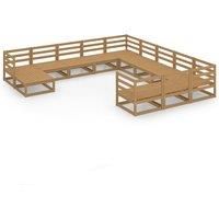 12 Piece Garden Lounge Set Solid Pinewood vidaXL