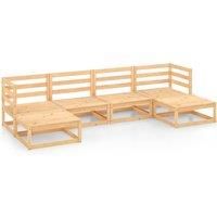 Garden Lounge Set Outdoor Furniture Set Sofa Set 6 Piece Wood Pine vidaXL