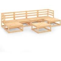 Garden Lounge Set Outdoor Furniture Set Sofa Set 7 Piece Wood Pine vidaXL