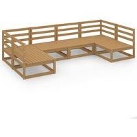 Garden Lounge Set Outdoor Furniture Set Sofa Set 6 Piece Wood Pine vidaXL