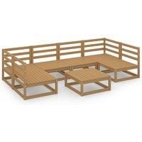 Garden Lounge Set Outdoor Furniture Set Sofa Set 7 Piece Wood Pine vidaXL