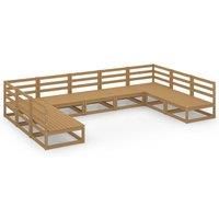 Garden Lounge Set Outdoor Furniture Set Sofa Set 9 Piece Wood Pine vidaXL