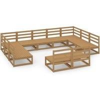 Garden Lounge Set Outdoor Furniture Set Sofa Set 11 Piece Wood Pine vidaXL
