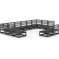 Garden Lounge Set Outdoor Furniture Set Sofa Set 12 Piece Wood Pine vidaXL