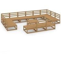 Garden Lounge Set Outdoor Furniture Set Sofa Set 14 Piece Wood Pine vidaXL