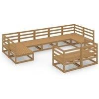 Garden Lounge Set Outdoor Lounge Set Sofa Patio 9 Piece Solid Pinewood vidaXL