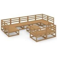 Garden Lounge Set Outdoor Furniture Set Sofa Set 10 Piece Wood Pine vidaXL