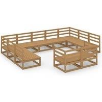 Garden Lounge Set Outdoor Lounge Set Sofa Patio 11 Piece Solid Pinewood vidaXL