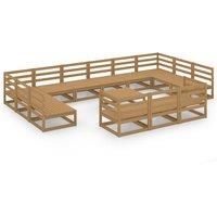 Garden Lounge Set Outdoor Lounge Set Sofa Patio 14 Piece Solid Pinewood vidaXL