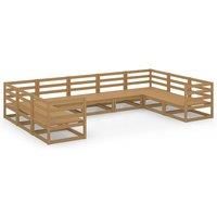 Garden Lounge Set Outdoor Furniture Set Sofa Set 9 Piece Wood Pine vidaXL