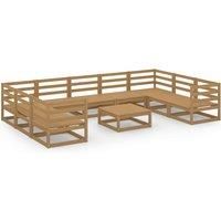 10 Piece Garden Lounge Set Solid Pinewood vidaXL