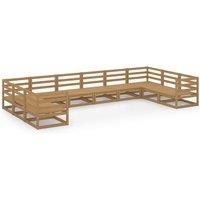Garden Lounge Set Outdoor Lounge Set Sofa Patio 10 Piece Solid Pinewood vidaXL