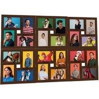 vidaXL Collage Photo Frame - Holds 24 Pictures 13x18 cm - Dark Brown MDF for Home Decor - Wall Mount