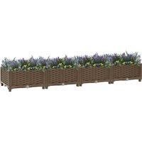 vidaXL Raised Bed Lawn Gardening Outdoor Garden Planter Pot Flower Box Pot Planting Bed Basket Vegetable Herb Grow Polypropylene Brown