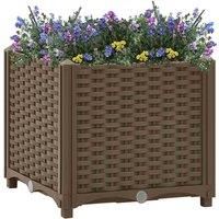 vidaXL Raised Bed Lawn Gardening Outdoor Garden Planter Pot Flower Box Pot Planting Bed Basket Vegetable Herb Grow Polypropylene Brown