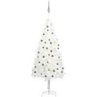 Vidaxl Artificial Christmas Tree With Leds&ball Set White 180 Cm