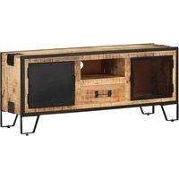 vidaXL Rough Mango Wood TV Cabinet in Multicolour - Versatile Industrial style Television Stand with Ample Storage - Perfect for Living Room or Bedroom