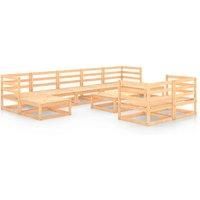 Garden Lounge Set Outdoor Furniture Set Sofa Set 10 Piece Wood Pine vidaXL