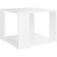 vidaXL White Coffee Table with Storage Shelf - Compact, Modern Scandinavian Engineered Wood Design, Square Shape for Living Room