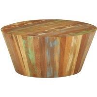 vidaXL Solid Reclaimed Wood Coffee Table – Environmentally Friendly, Handmade, Round Wooden Table with Unique Colour Variation for Living Room or Office
