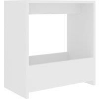 vidaXL Side Table White Engineered Wood Magazine Rack Coffee End Storage