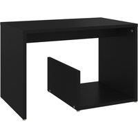vidaXL Side Table Household Living Room Bedroom Furniture Accent Coffee Sofa End Tables Magazine Rack Storage Space Side Table Chipboard Black