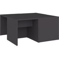 vidaXL Engineered Wood Coffee Tables, Modern Square Design, Set of 4, Grey