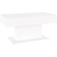 vidaXL Coffee Table - White Finish, Engineered Wood, Scandinavian Design - Simple, Modern Living Room Furniture with Easy Assembly
