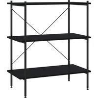 vidaXL 3-Tier Shelving Unit Black 80x40x92 cm