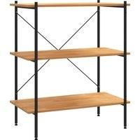 vidaXL 3-Tier Shelving Unit Black and Oak 80x40x92 cm