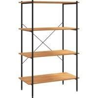 Vidaxl 4-tier Shelving Unit Black And Oak 80X40X130 Cm, Black
