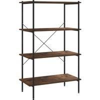 4-Tier Shelving Unit Black and Dark Wood 80x40x130 cm vidaXL