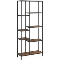 Book Shelf Bookcase Storage Rack Organiser Steel and Engineered Wood vidaXL