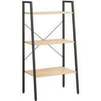 vidaXL 3-Tier Standing Shelf with Steel Frame – Light Brown and Black - Compact 56x35x108 cm – Versatile Design for Home and Office - Easy Assembly