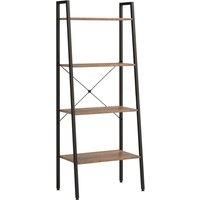 Vidaxl 4-tier Standing Shelf Dark Brown And Black 56X35X140 Cm, Brown