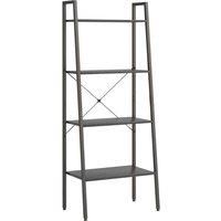 vidaXL 4-Tier Standing Shelf in Black - Compact & Versatile Storage Solution - Engineered Wood & Steel Construction - Ideal for Home & Office Use