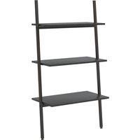 3-Tier Leaning Shelf Black 64x34x116 cm