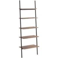 Vidaxl 5-tier Leaning Shelf Dark Brown And Black 64X34X185.5 Cm, Brown